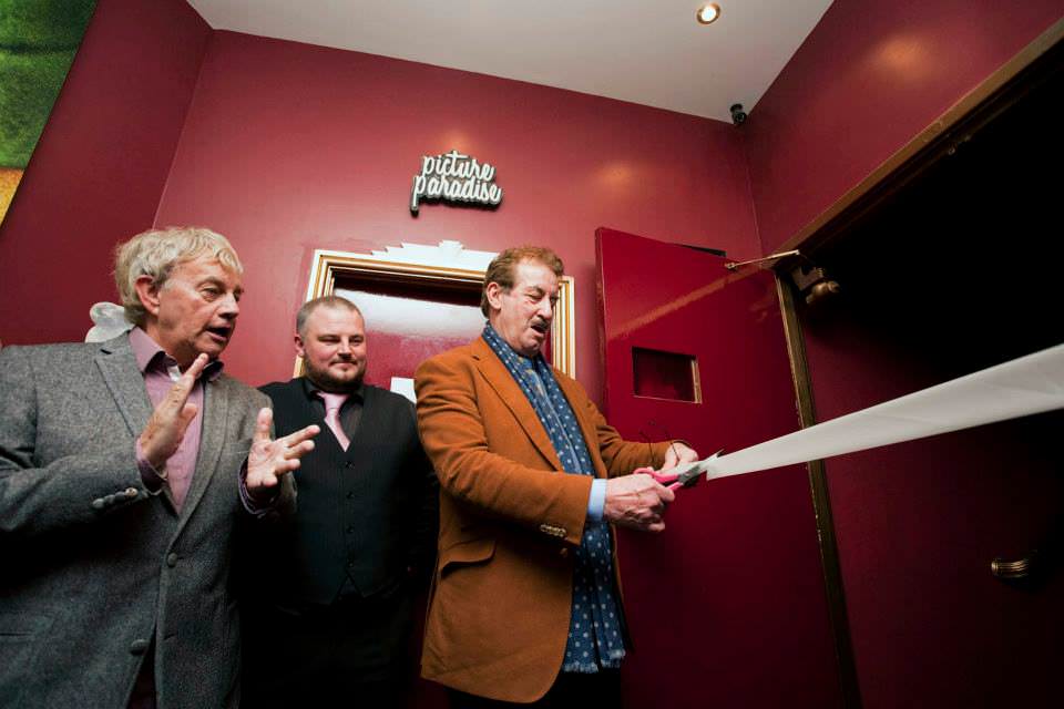 John Challis & Fraser Hines at opening of the Ritz Cinema