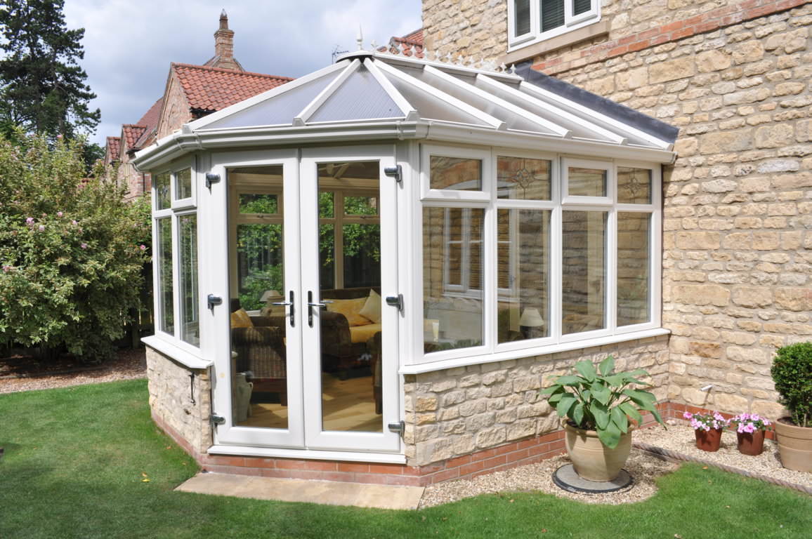conservatory with double glazing door