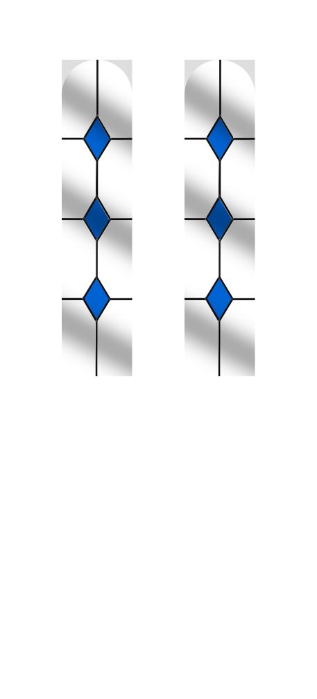 Diamonds Blue Glass for Door