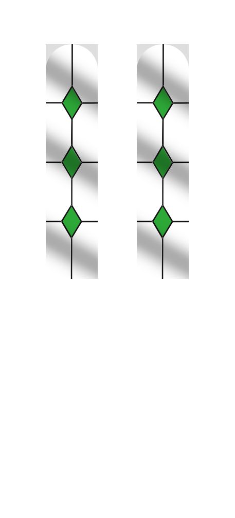 Diamonds Green Glass for Door