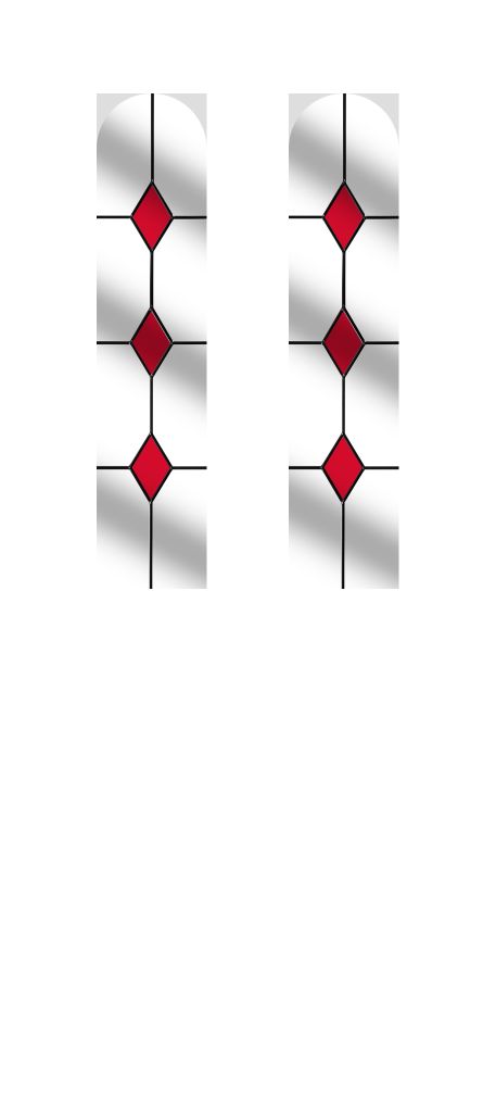 Diamonds Red Glass for Door